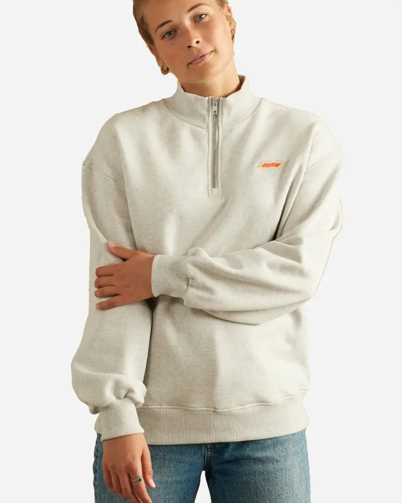 Tech Ella Halfzip Crew - Snow Melange