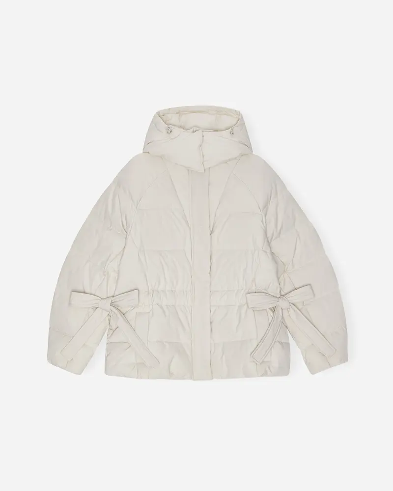 Tech Seersucker Oversized Puffer Jacket - Tofu