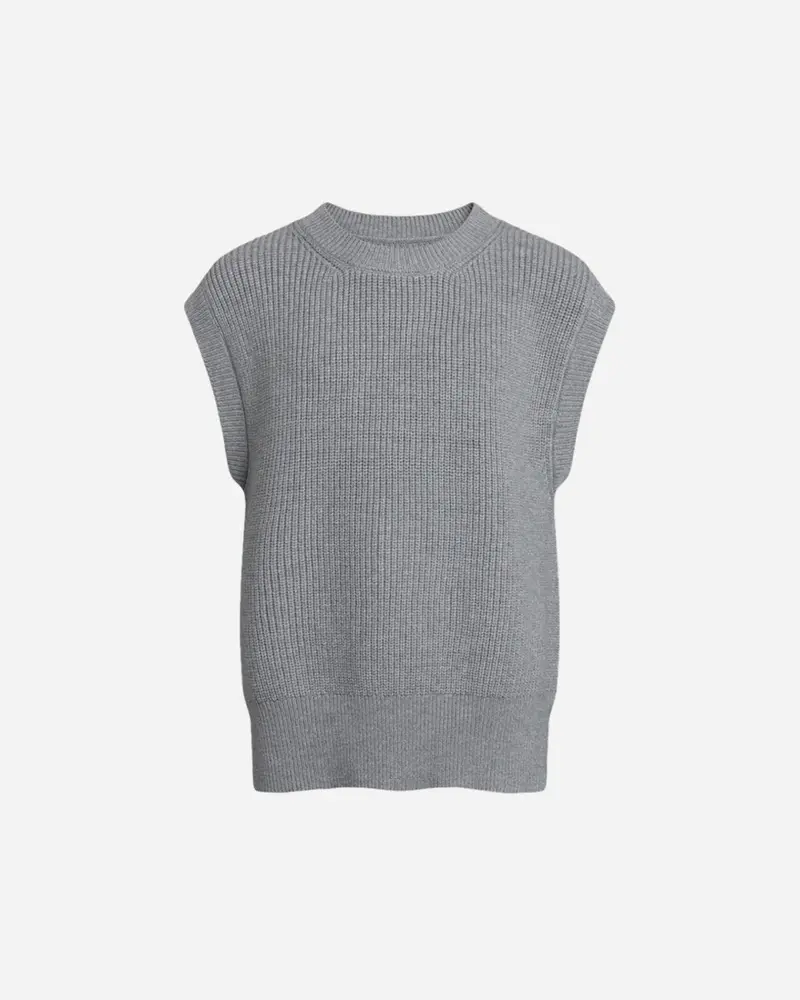 Teen Ann Knit Vest -Grey Melange