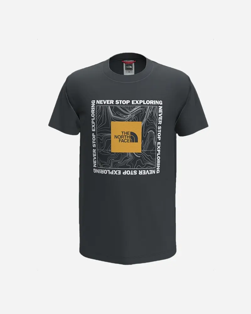 Teens Box Tee - Black Topo Print