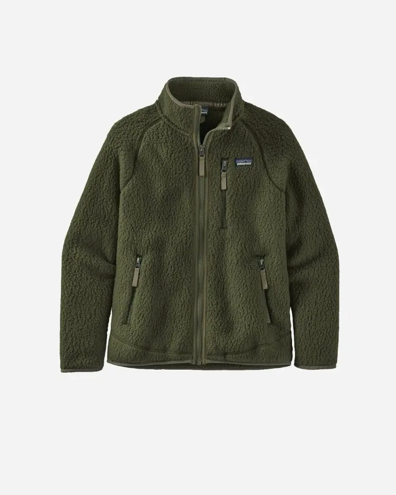 Teens Retro Pile Jacket - Kelp Forest