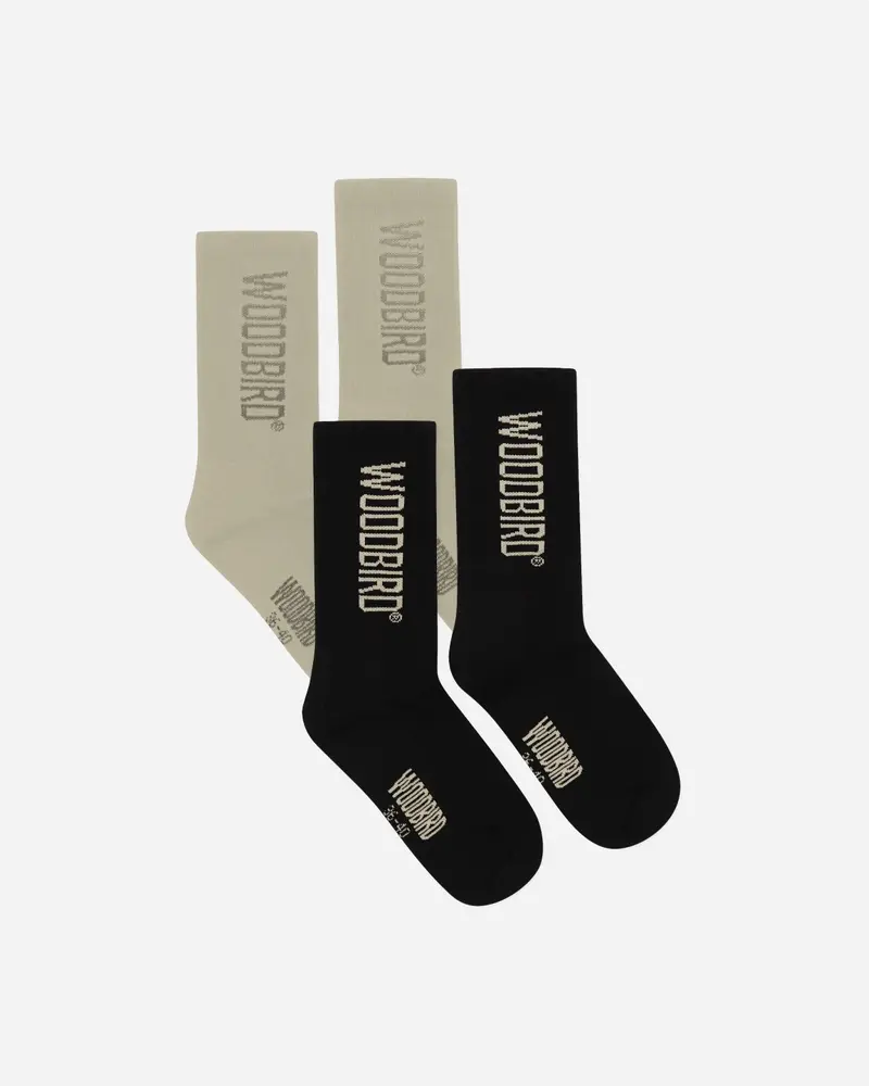 Tennis Multi Logo Socks 2 Pack - Off White-Black