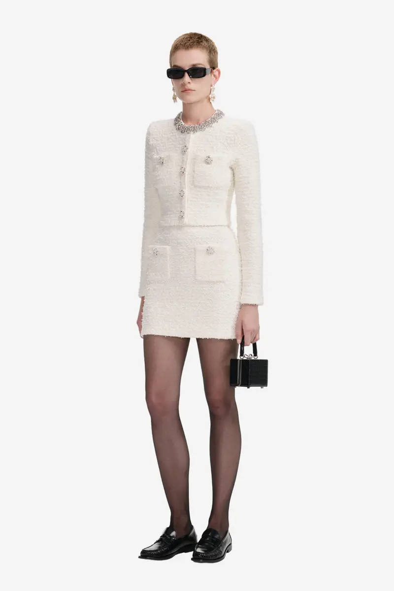 Textured Knit Cardigan Cream