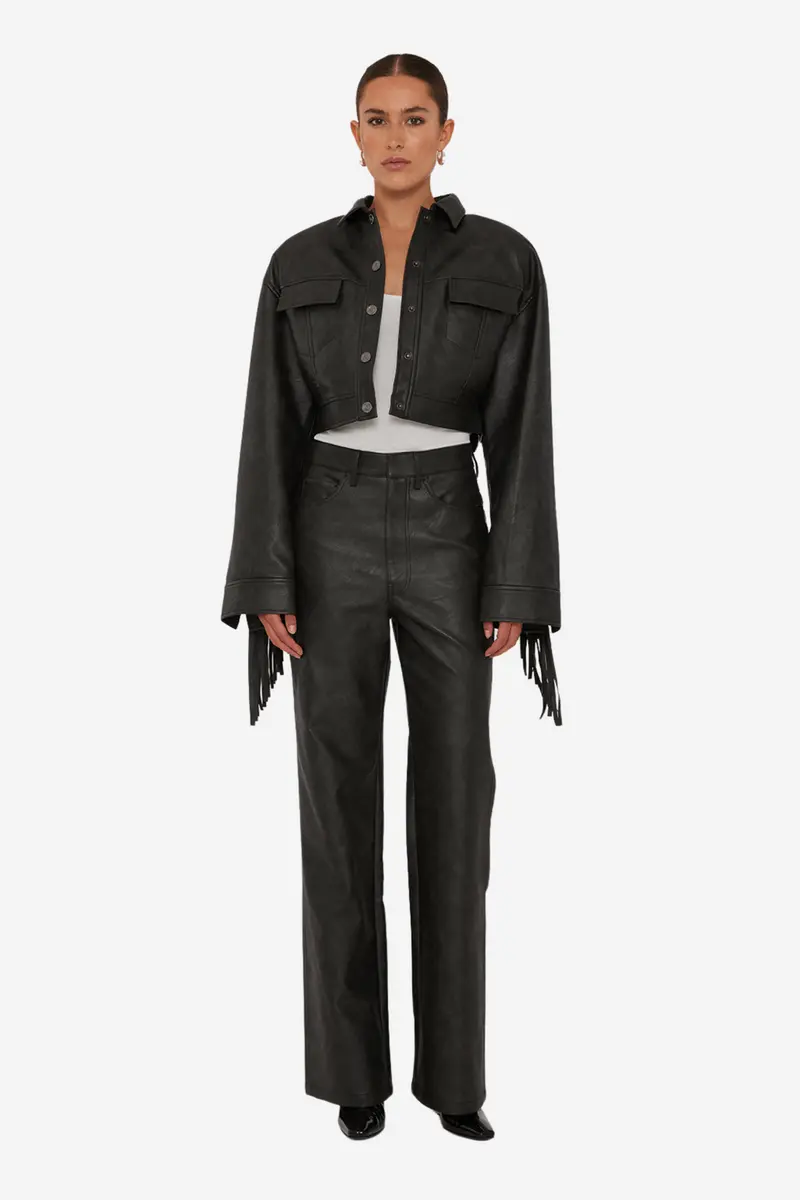 Textured Straight Pants