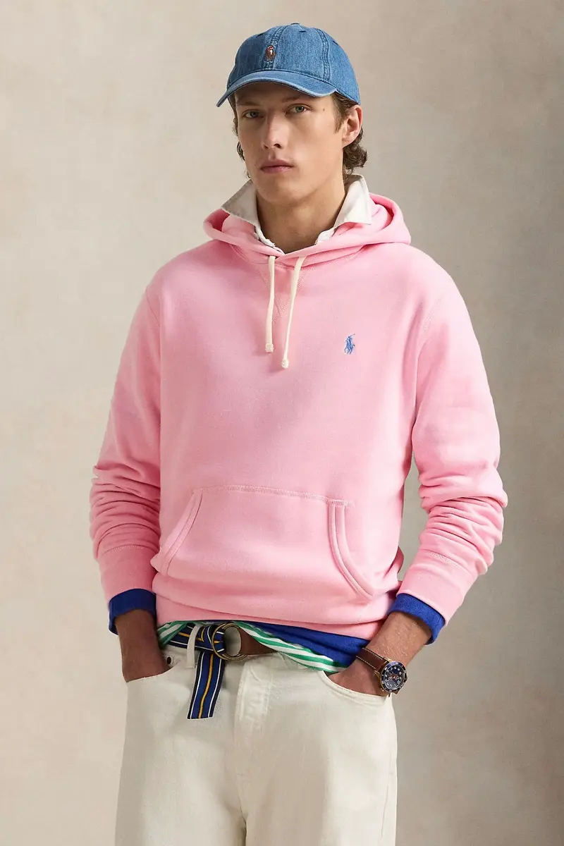 The RL Fleece Hoodie Carmel Pink