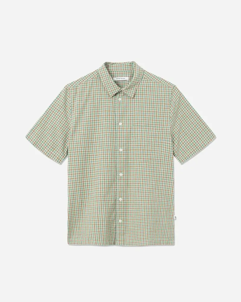 Thor Slub Check SS Shirt - Light Green