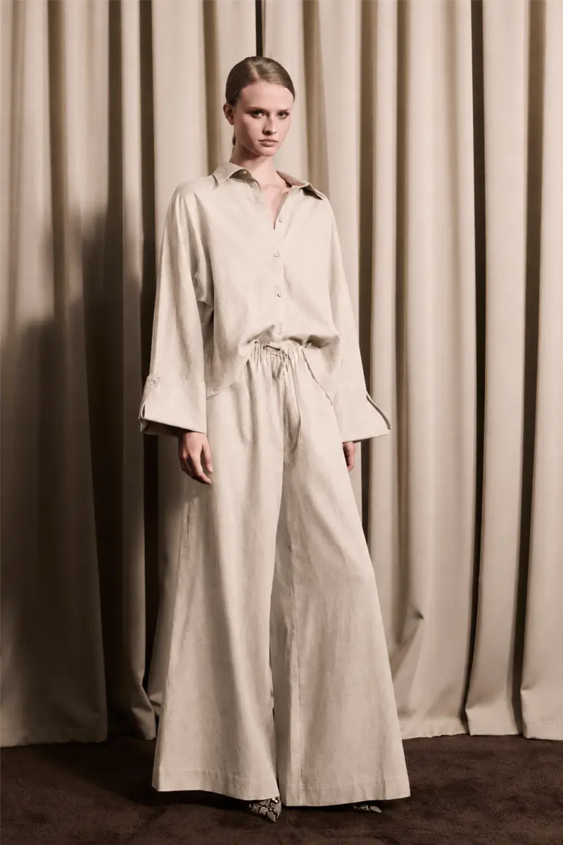 Tide Linen Pants Raw Beige