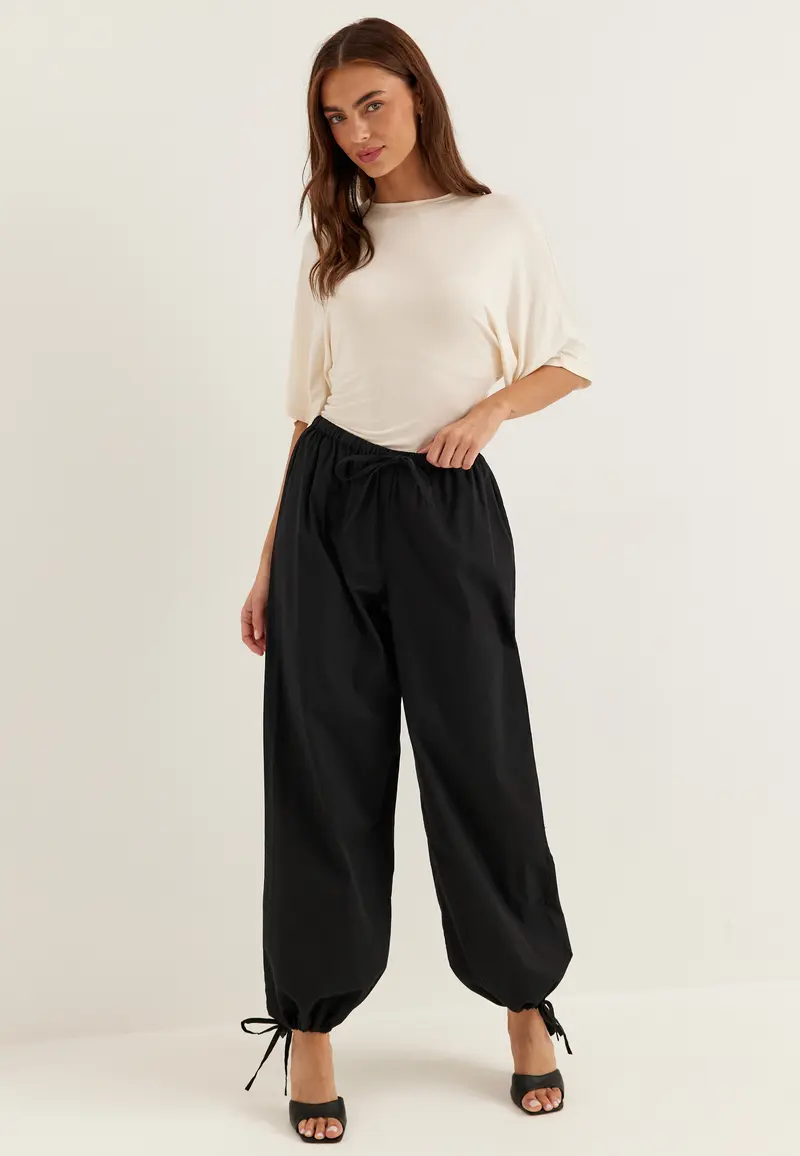 Tie Detail Cotton Trousers