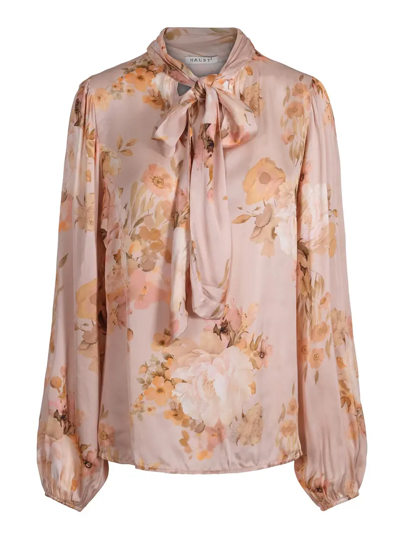 Tie satin blouse Dusty Rose