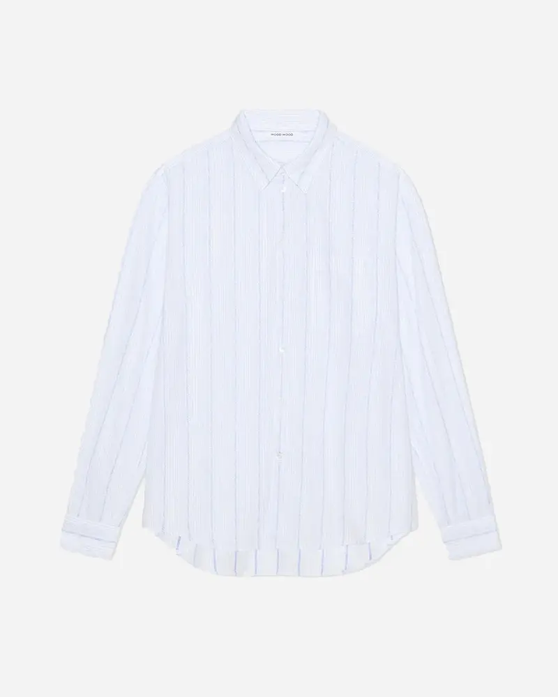 Timothy Jaquard Shirt - Blue Stripe