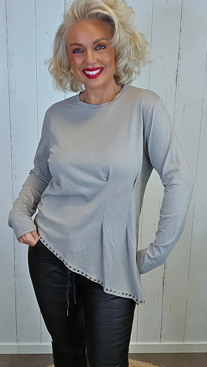 Tina topp med nagler Taupe