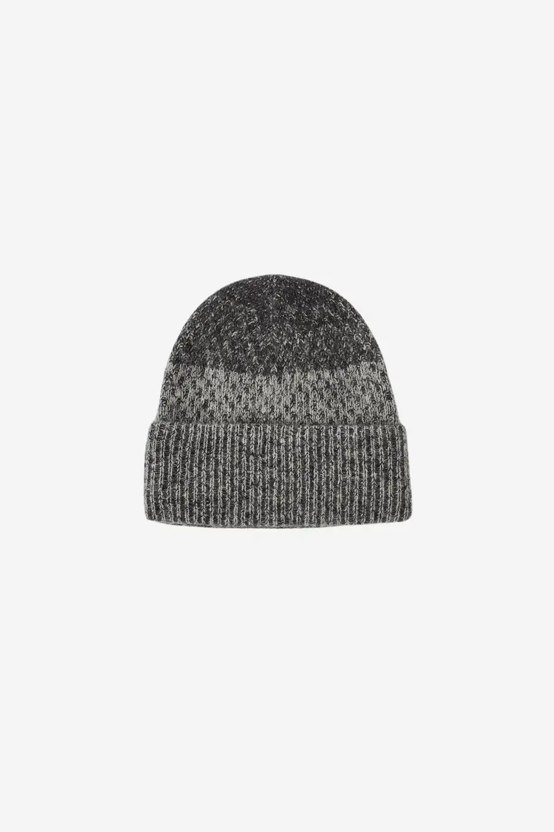 Tine Knit Beanie Dk. Grey Mix