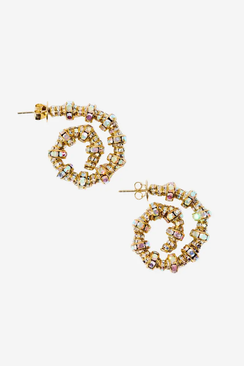 Tiny Spiral Hoops Gold