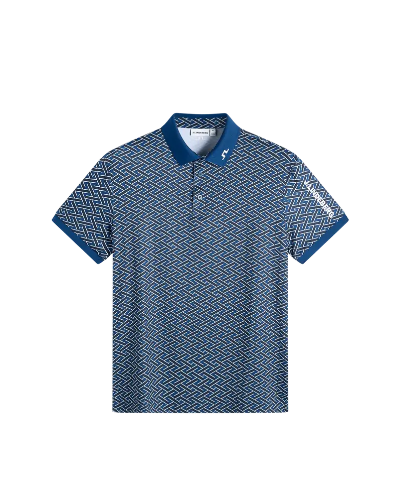 Tour Tech Print Polo – Ladder Estate Navy