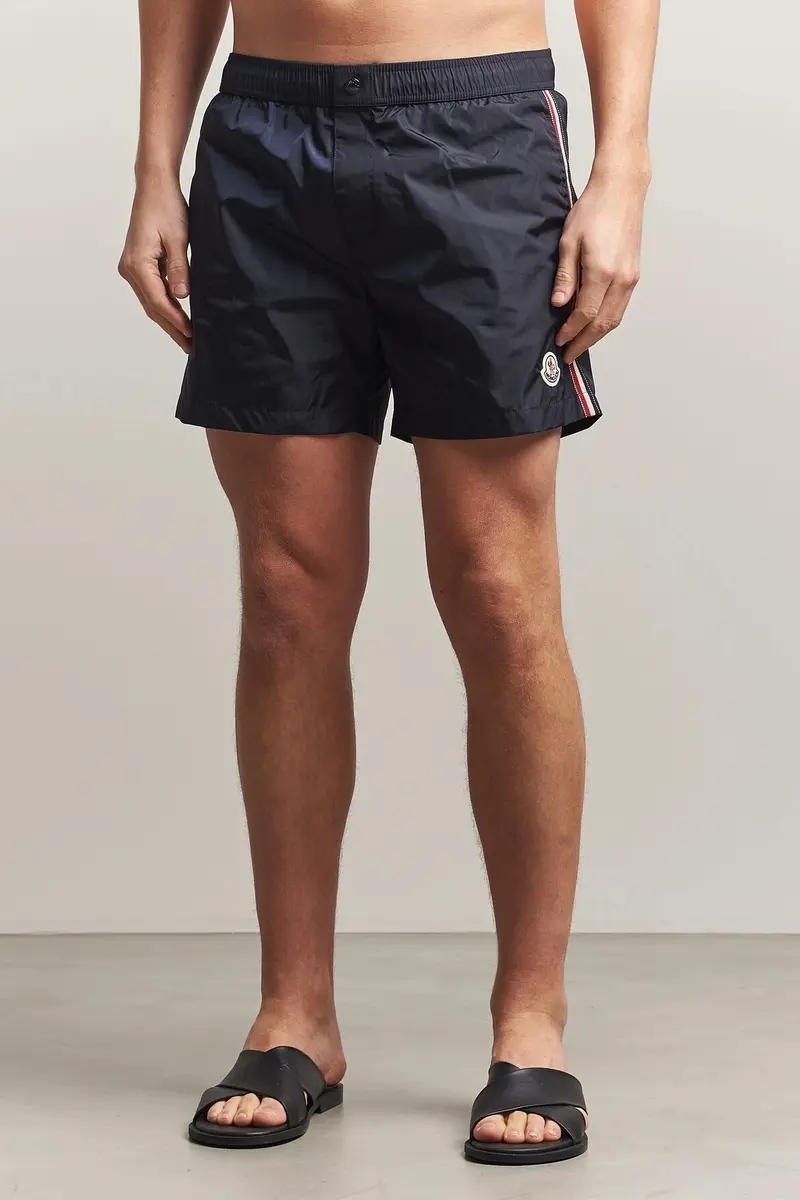 Tricolour-Trimmed Swim Shorts Navy