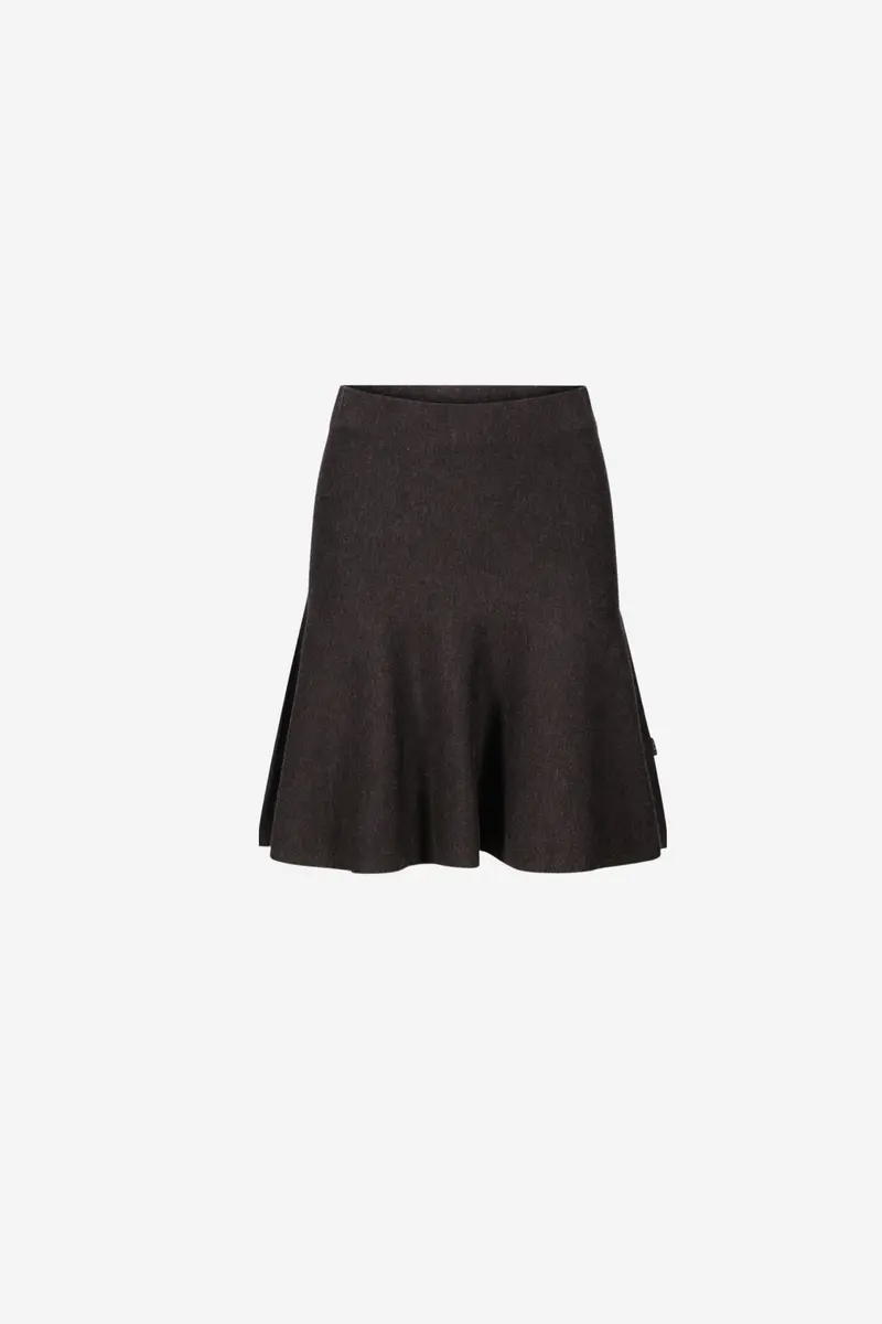 Triny Merino Skirt Dark Brown Melange