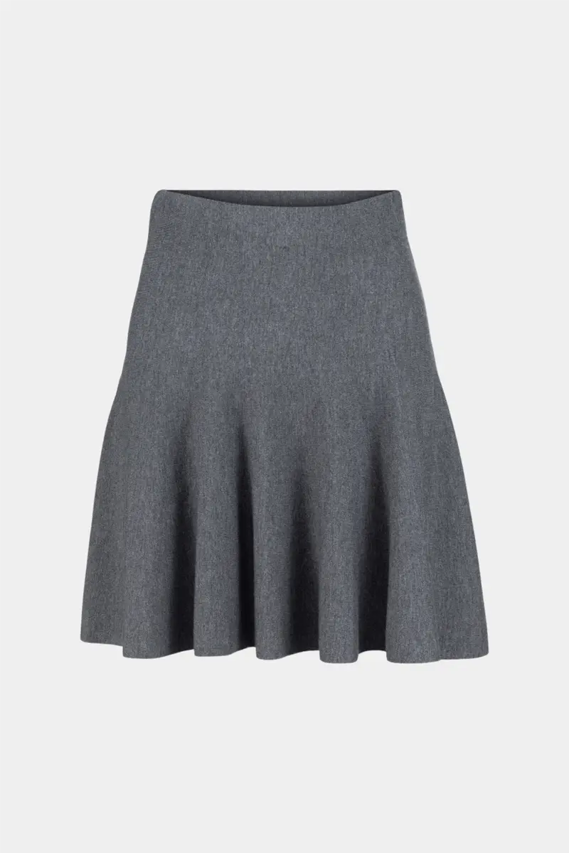 Triny Merino Skirt Grey Melange