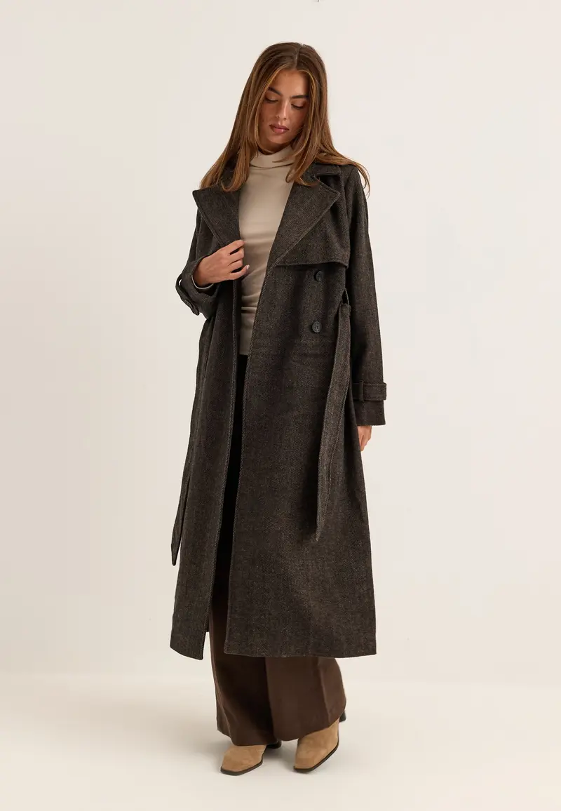 Tweed Trench Coat