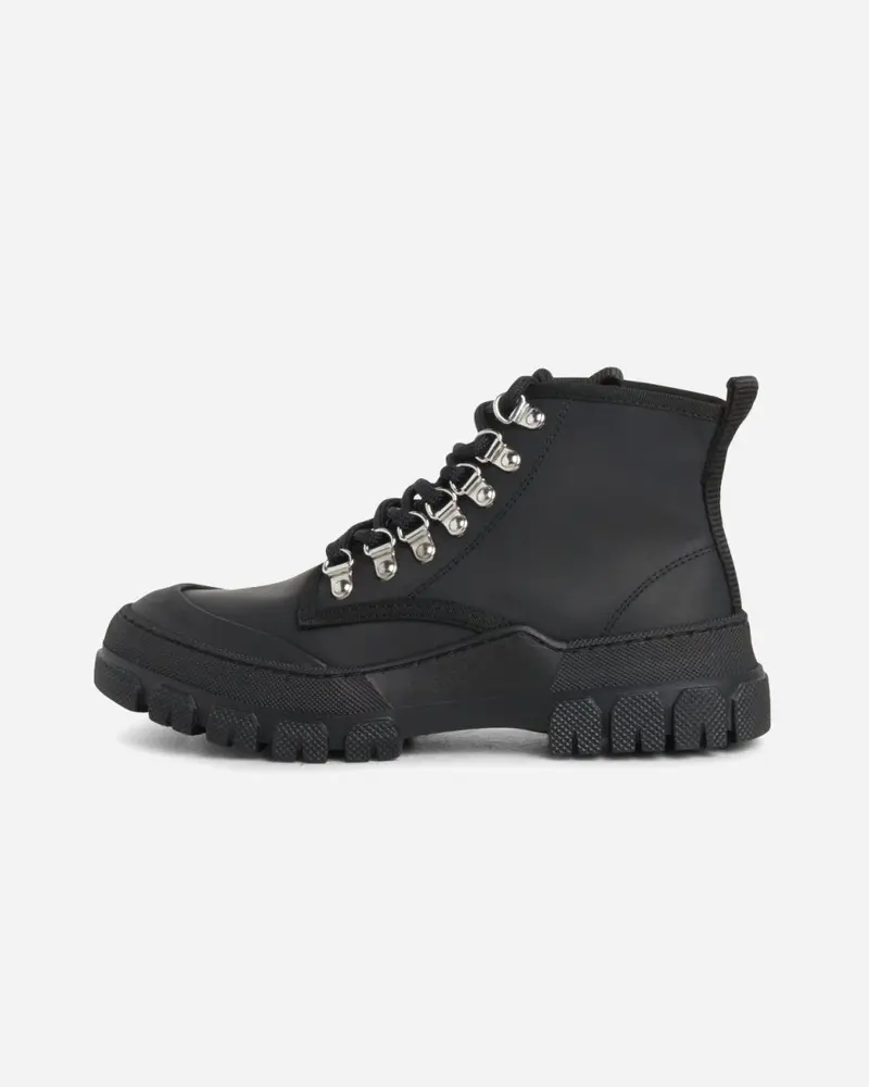 Twig High - Black Rubberised Leather