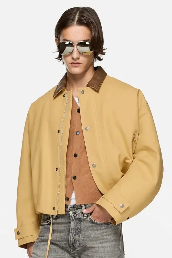 Twill Bomber Jacket Sand Beige