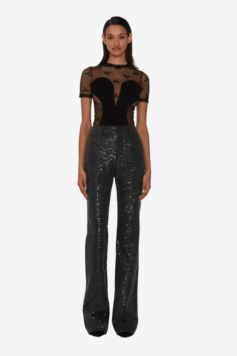 Twill Sequin Jeans Black