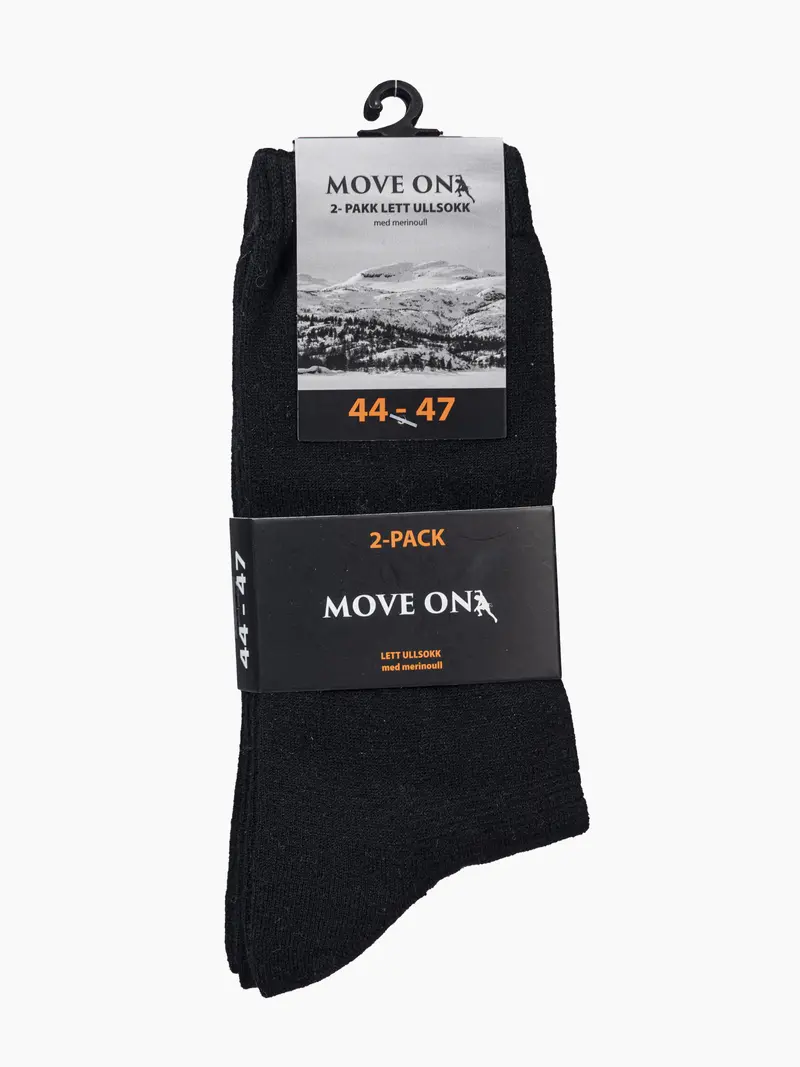 Tynn tursokk 2-pk unisex Sort