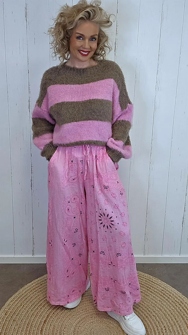 Tyril bukse med mønster rosa