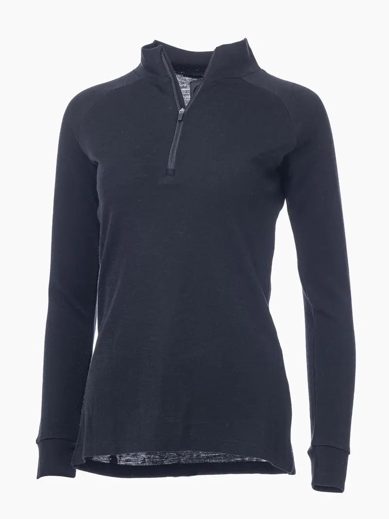 Ullvarp zipneck merinoull dame Sort