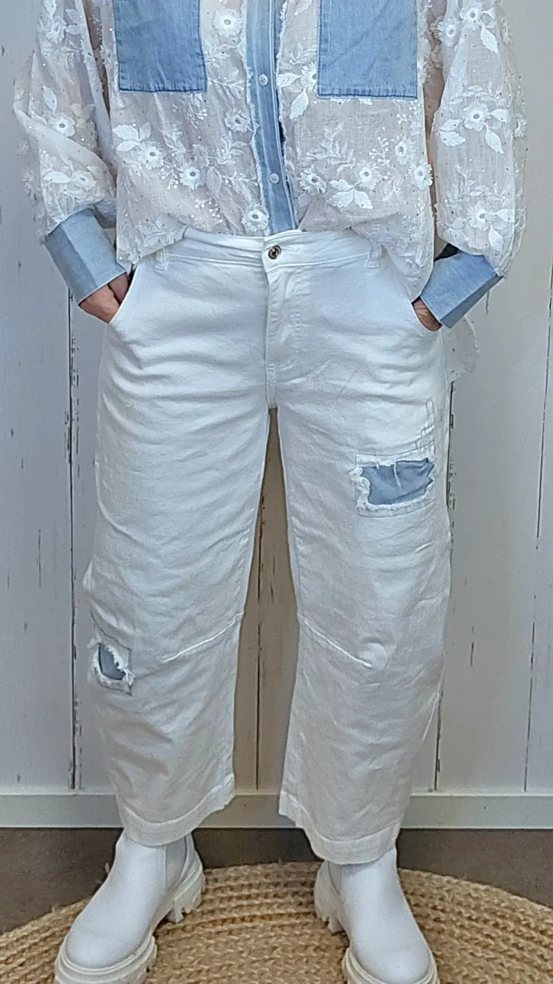 Una baggy jeans hvit