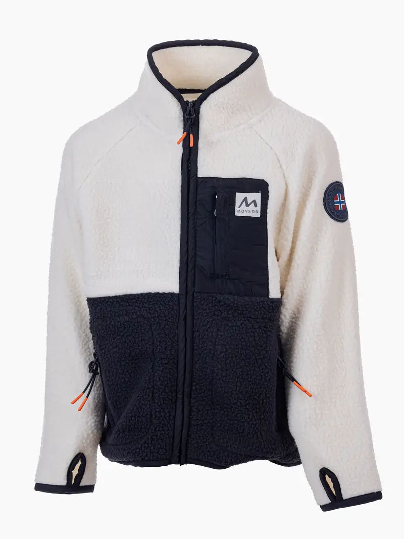 Uvdal Fleecejakke barn Offwhite/Marine
