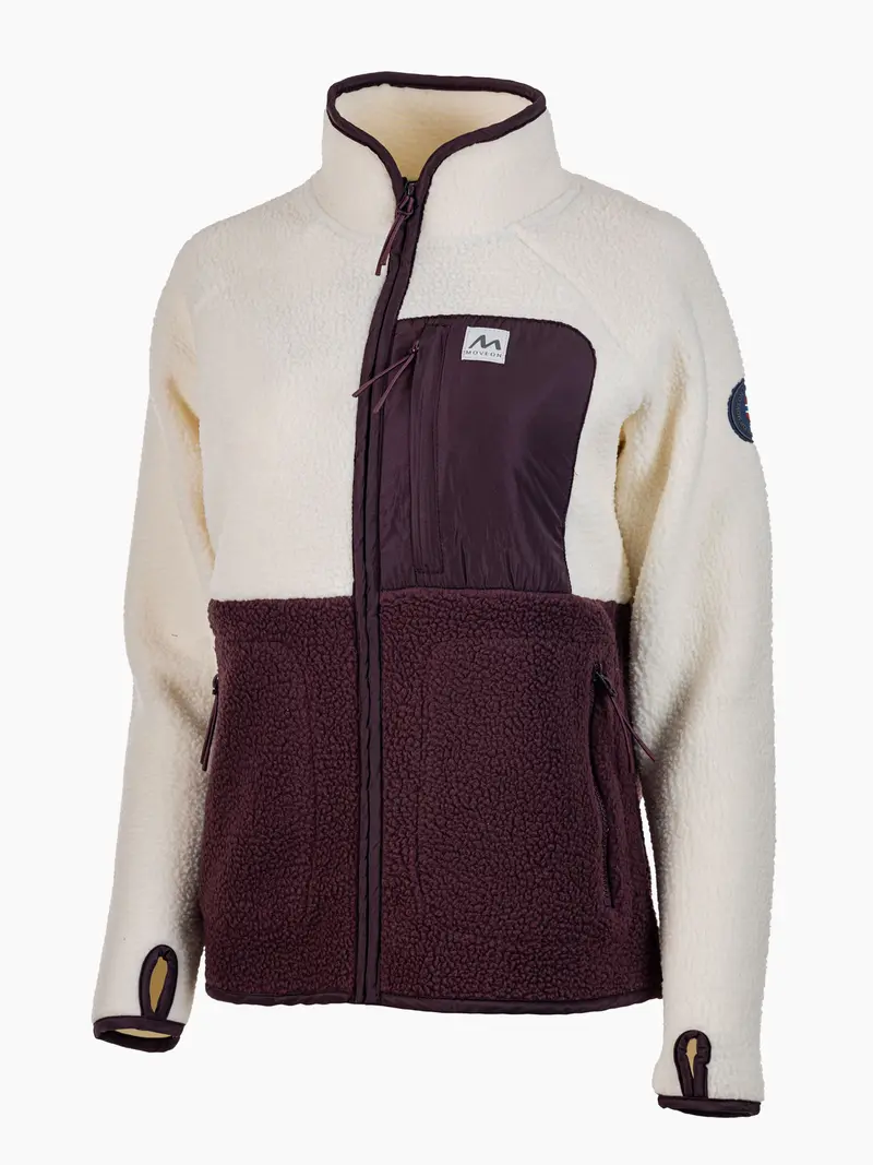 Uvdal fleecejakke dame Offwhite/Plum