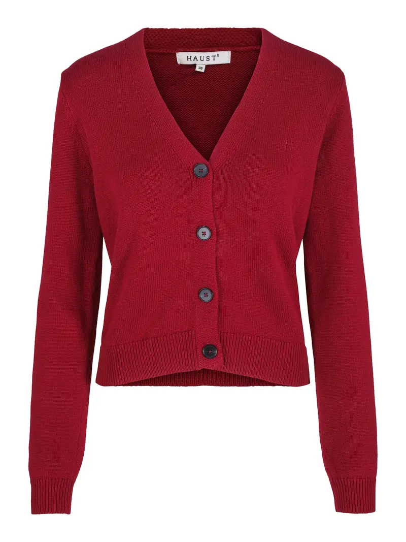 V-neck knitted cardigan Burgundy