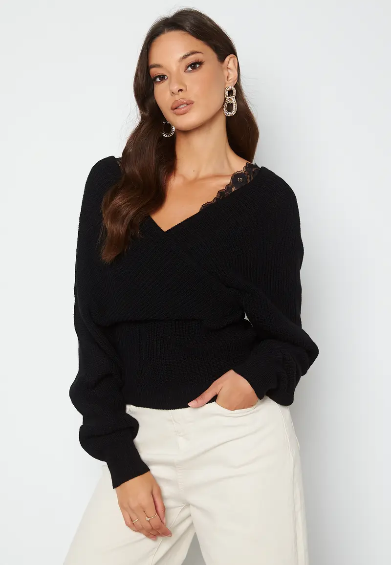 V-Neck Lace Jumper