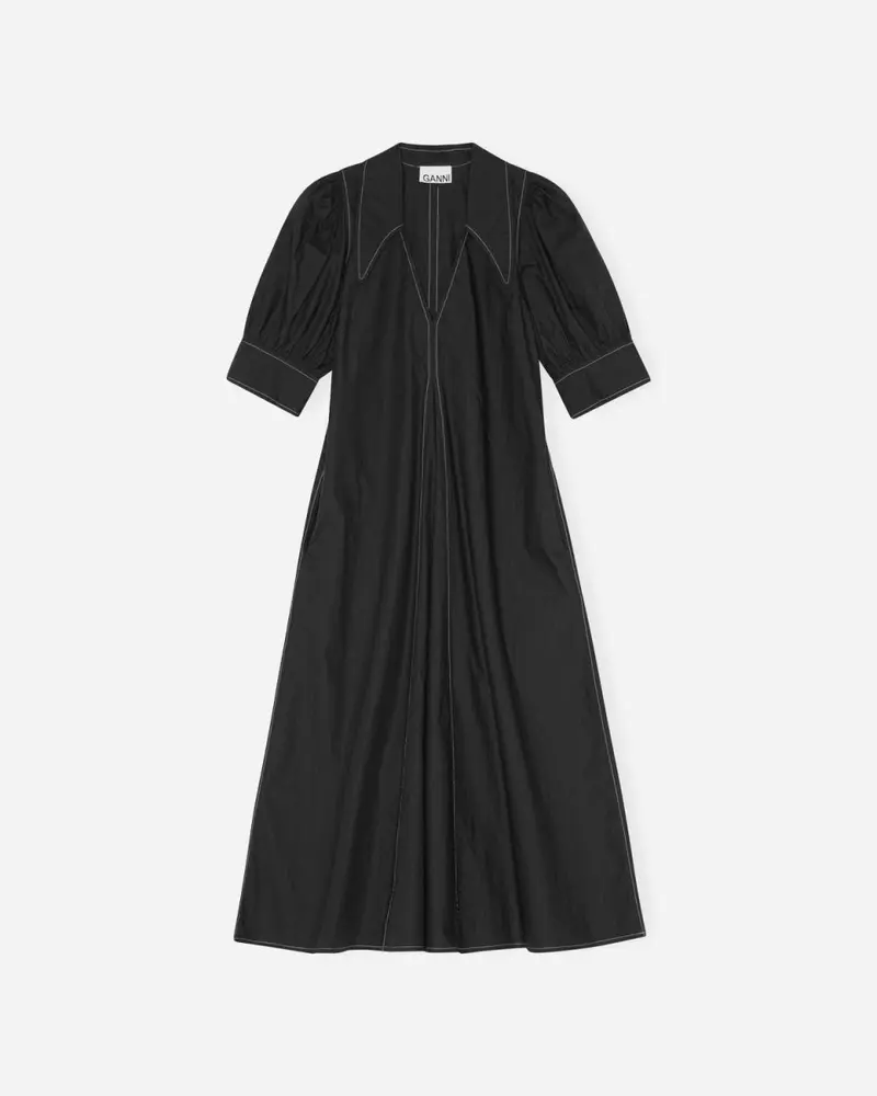 V-neck Maxi Dress - Black