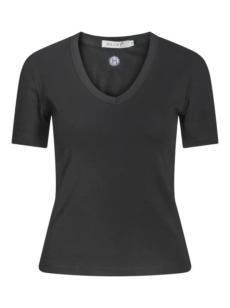 V-neck short sleeve top Black