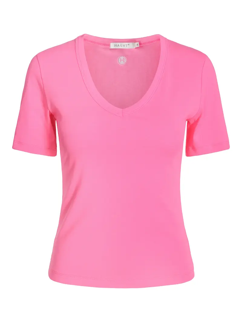 V-neck short sleeve top Cerise