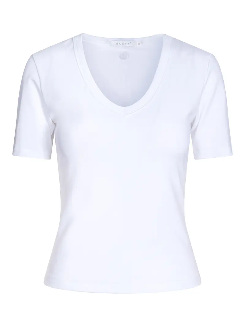 V-neck short sleeve top White