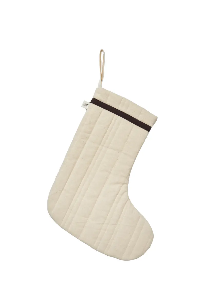 Vari Quilted Christmas Stocking Cotton Natural