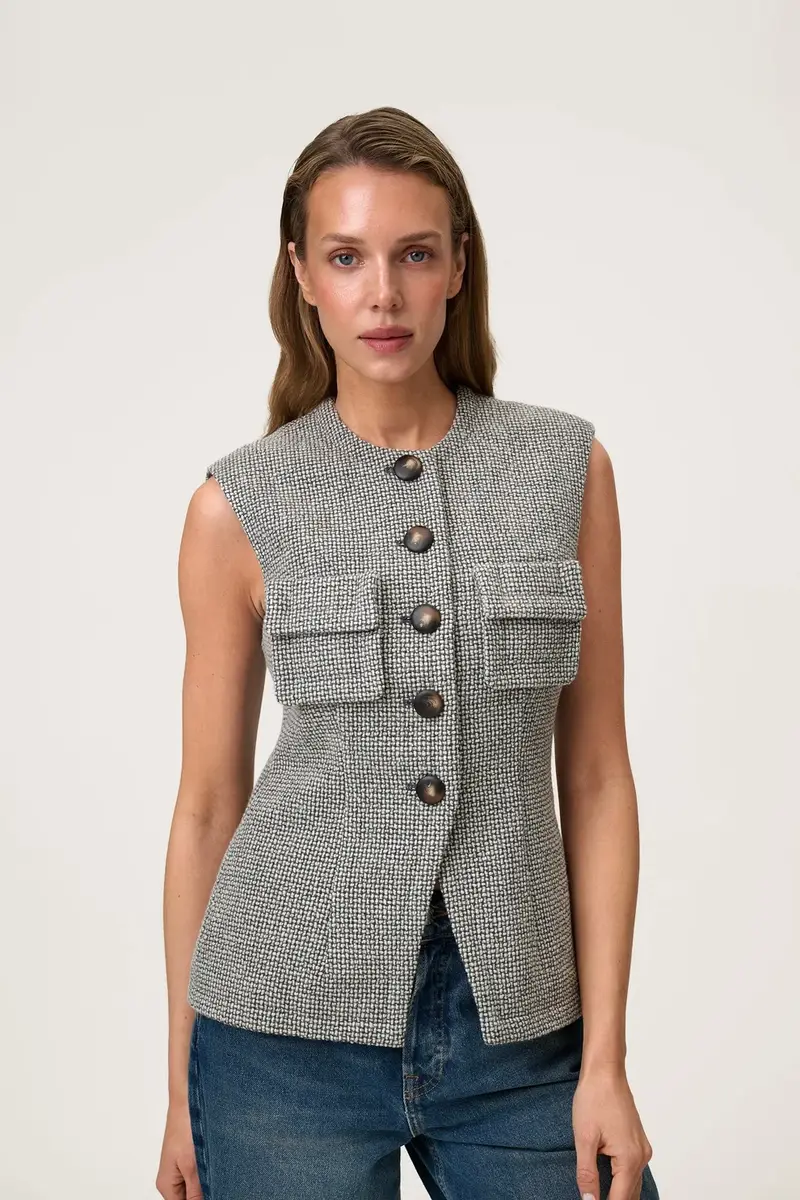 Vasto Vest Grey Melange