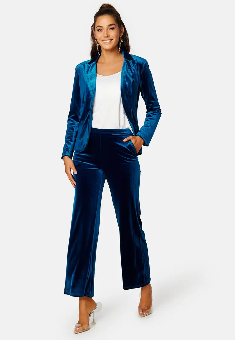 Velour HW Straight Pants