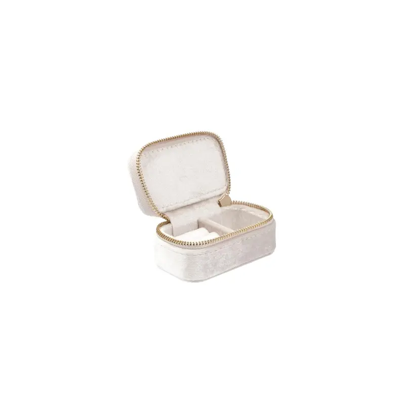 Velvet Jewellery Box Micro Off White