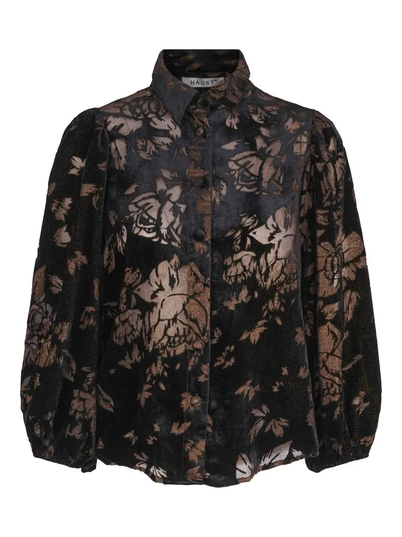 Velvet silk lurex blouse Black