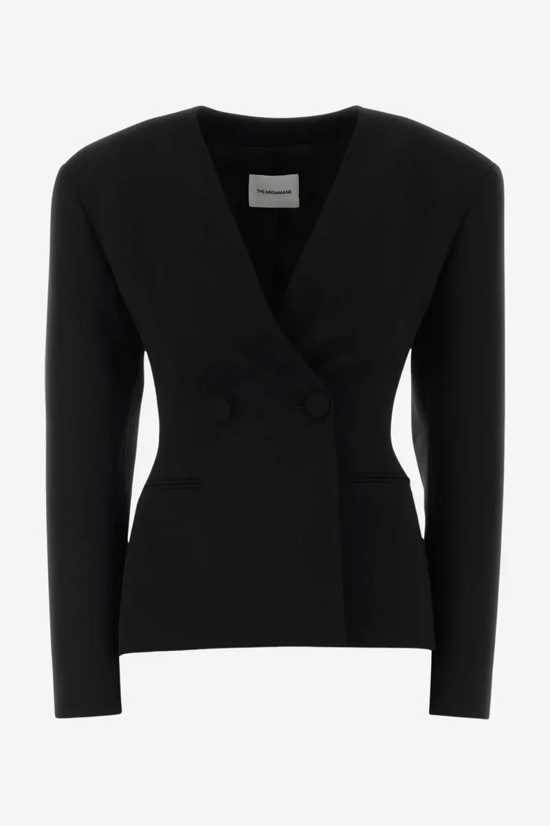 Venusta Single Breast Shaped Blazer Black