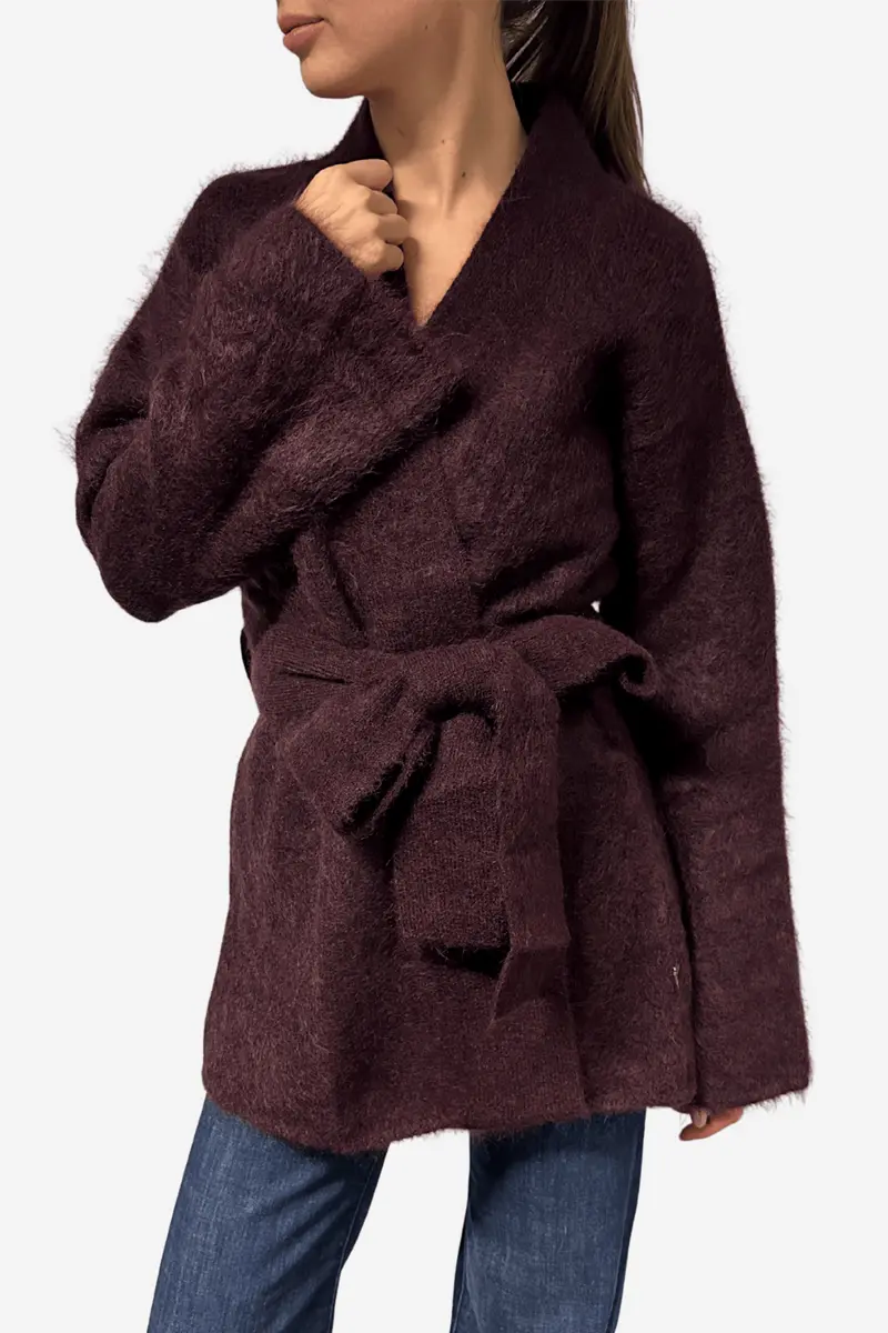 Vera Chunky Cardigan Red Wine