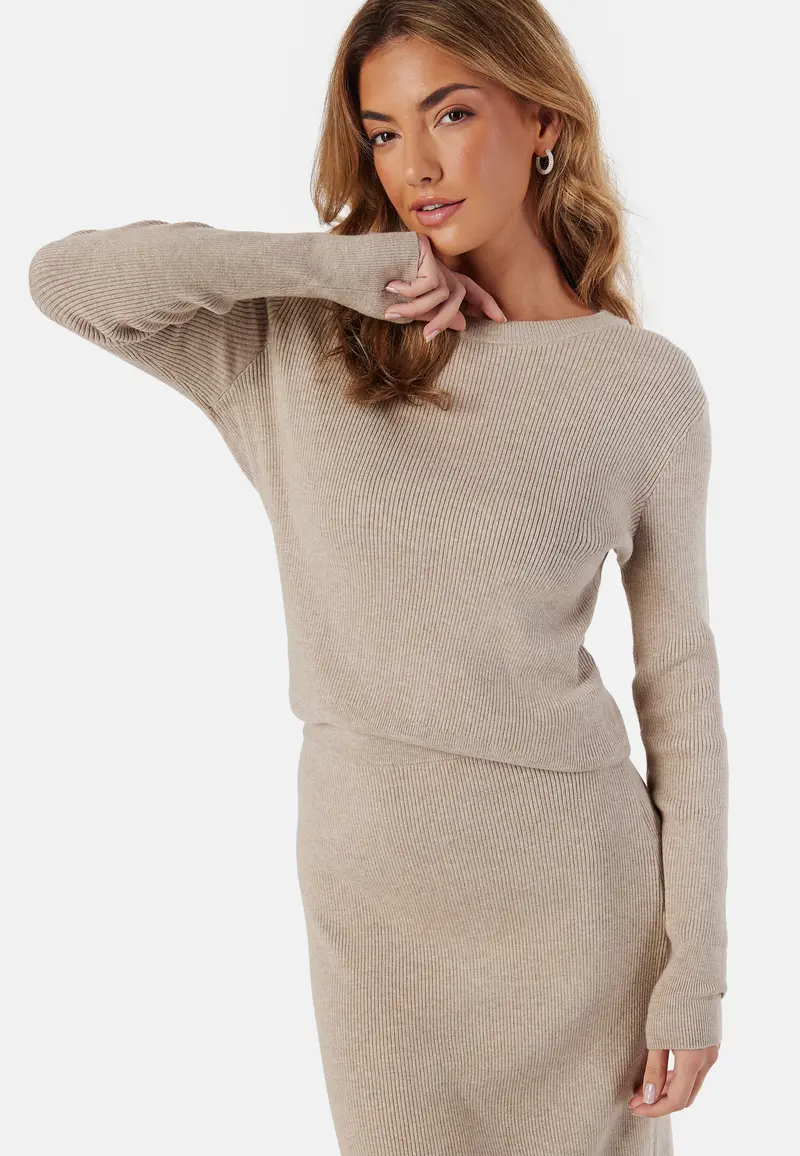 Vicomfy O-neck L/S KNIT TOP