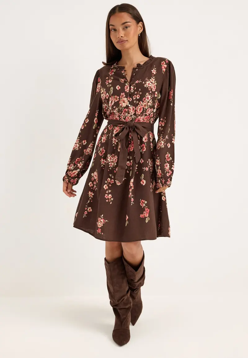 Vielma Bai O-neck L/S SHORT DRESS