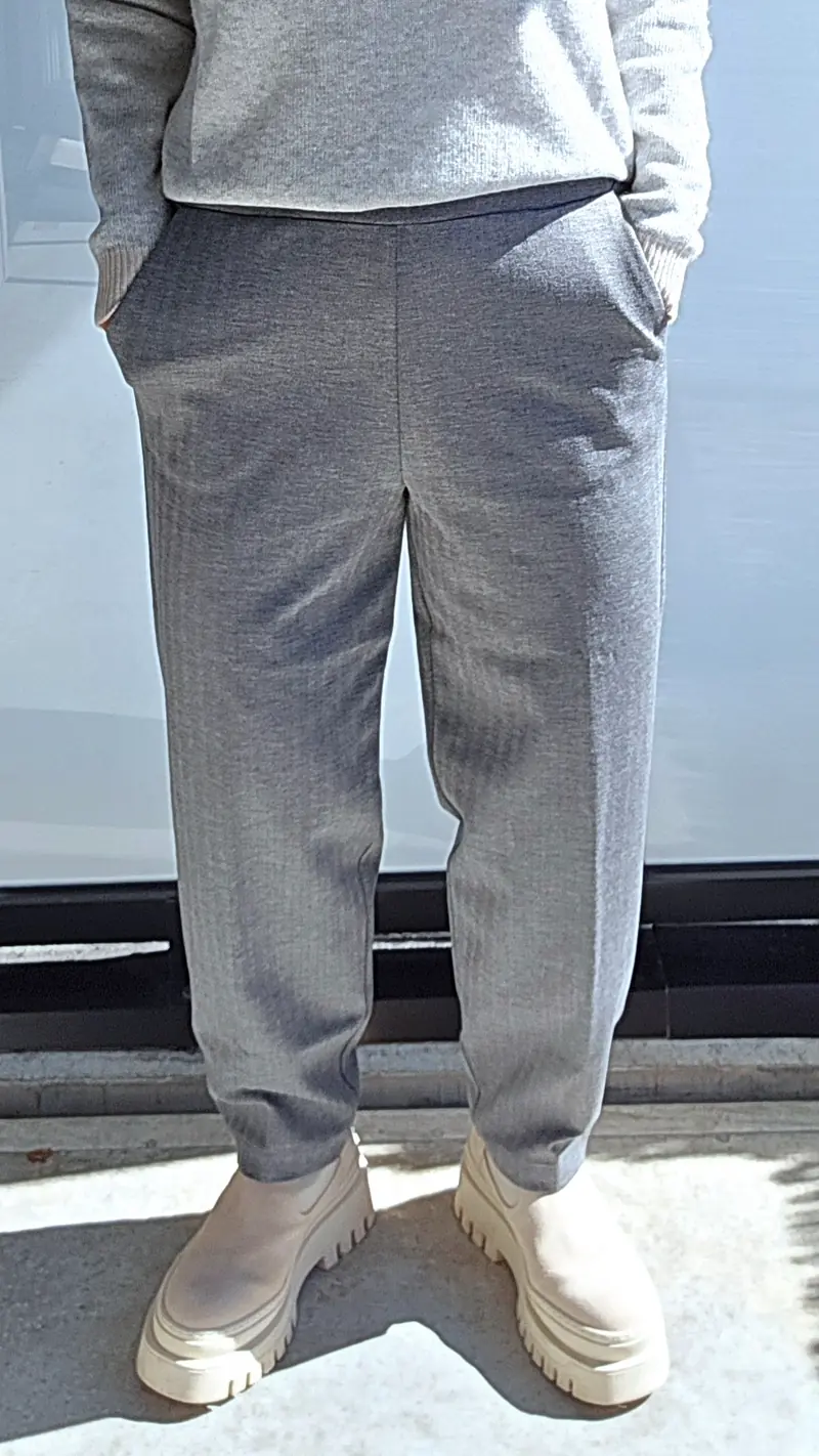 Viscose barrel pant grey