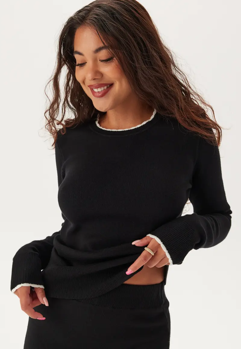 Viscose Contrast Knitted Sweater