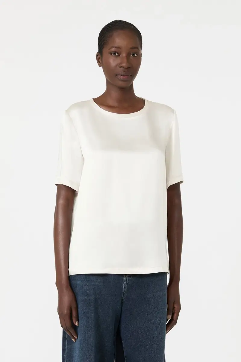Viscose Satin Blouse Ivory