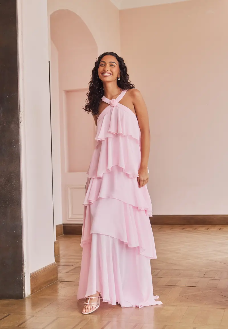 Vmfelicia Sl Ruffle Maxi Dress